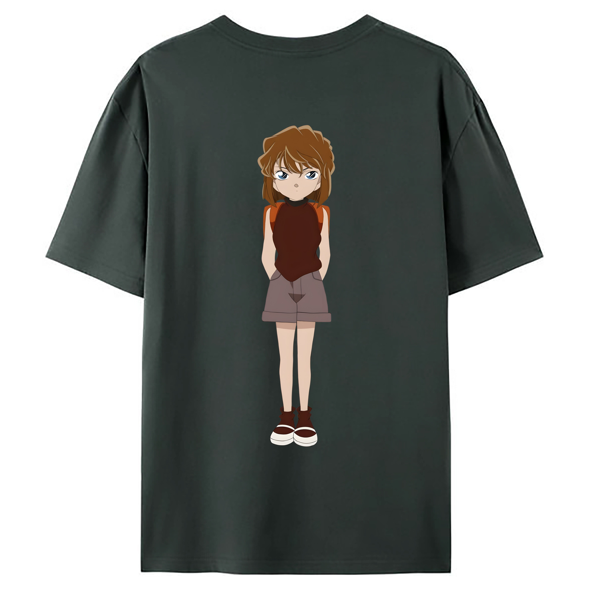 （画像用） 名探偵コナン 灰原 哀 はいばら あい Detective Conan Anita Hailey、Vi Graythorn Haibara Ai 綿100％ メンズ半袖Tシャツ（バックプリント） 通気性